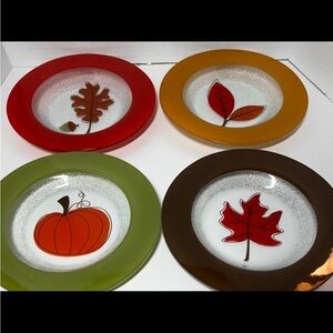 Pumpkin and Leaves decorative dishes